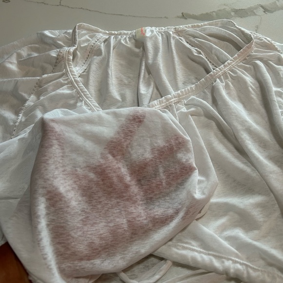 Free People White Crop Beach Top With Long Tiered Sleeves - Picture 12 of 15